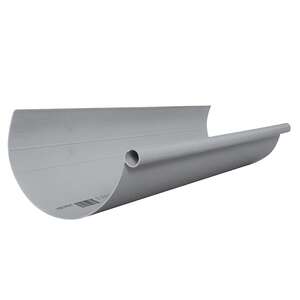 Profilé de gouttière demi-ronde en PVC gris Diam. 25 mm - L. 4 m