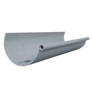 Profilé de gouttière demi-ronde en PVC gris Diam. 33 mm - L. 4 m