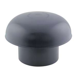 Chapeau de ventilation pour sortie de toit en PVC gris Diam. 100 mm