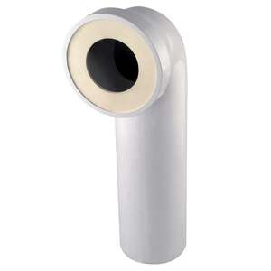 Pipe W.C. coudée rigide longue mâle en PVC blanc - Diam. 100 mm
