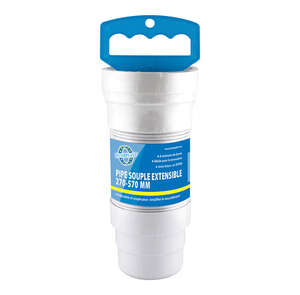 Pipe sanitaire souple extensible L. 570 mm