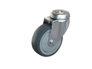 Roulette de collectivité à œil pivotante pour ameublement en caoutchouc Diam. 50 x l. 17 mm gris