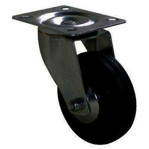 Roulette de manutention pivotante pour ameublement en caoutchouc Diam. 100 mm noir