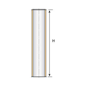 Élément droit pour conduit de cheminée en inox galvanisé - Diam. 180 mm - L. 133 cm