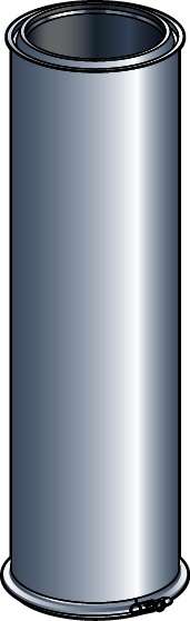 Élément droit pour conduit de cheminée en inox galvanisé non peint - Diam. 230 mm - L. 100 cm