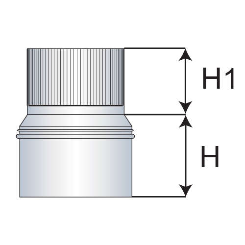 Réduction male-femelle pour le conduit de raccordement en aluminium - Diam. 125/139 mm