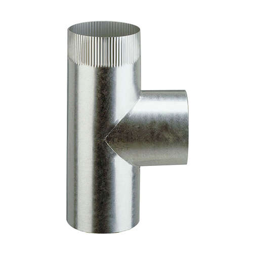 Té nu pour conduit de raccordement en acier aluminié - Diam. 125 mm