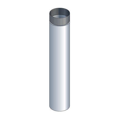 Tuyau pour conduit de raccordement en acier aluminié - Diam. 153 mm x L. 0,500 m