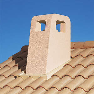 Sortie de toit PROVENCE/LANGUEDOC en terre cuite à enduire ocre - Pente 30-36% - Diam. 230 mm