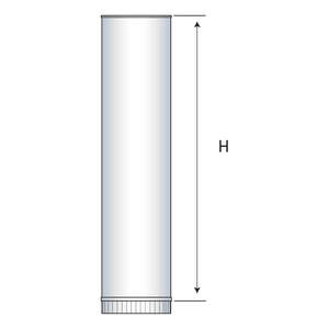Élément droit TUBOVALE pour réaliser un conduit de fumée ou un raccordement isolé en inox - Diam. 180 mm - L. 100 cm