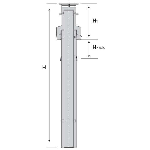 Terminal vertical DUALIS CONDENSATION en inox - Diam. 100-150 mm