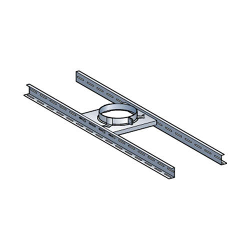 Support plancher THERMINOX 150TZ pour conduit en inox noir mat - Diam. 150 mm