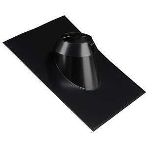 Solin ardoise pliage 45° en inox noir mat THERMINOX 150TZ pente 30-45 % - Diam. 150 mm