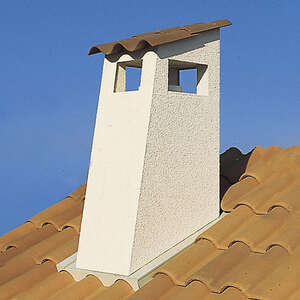 Sortie de toit PROVENCE/LANGUEDOC crépi ocre - Pente 30-36 % - Diam. 150 mm