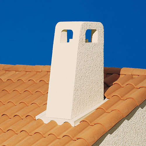 Sortie de toit PROVENCE/LANGUEDOC crépi ocre - Pente 30-36 % - Diam. 230 mm