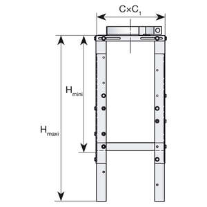 Support au sol réglable CONDENSOR pour supporter le poids d'un conduit au sol - Diam. 150 x H. 400-700 mm