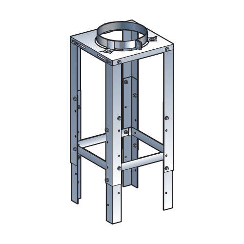 Support au sol réglable CONDENSOR pour supporter le poids d'un conduit au sol - Diam. 150 x H. 400-700 mm