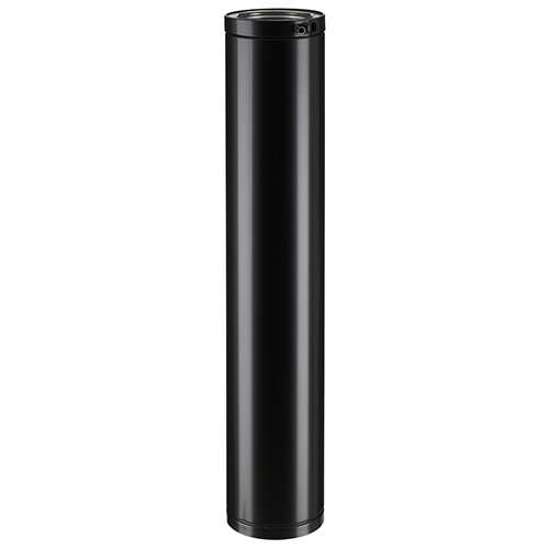 Élément droit THERMINOX ZI pour réaliser un conduit de fumée ou un raccordement isolé en inox noir mat - Diam. 150 mm - L. 115 cm