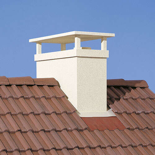 Sortie de toit NORMANDIE crépi ocre en acier galvanisé - Pente 30-36 % - Diam. 230 mm