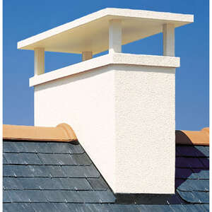 Sortie de toit crépi blanc cassé - Pente 30-36 % - Diam. 150 mm