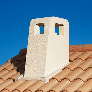 Sortie de toit PROVENCE crépi blanc cassé - Pente 30-36 % - Diam. 230 mm