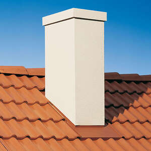 Sortie de toit TRADINOV CARRE crépi blanc cassé - Pente 25-39 % - Diam. 230 mm