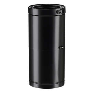 Élément droit réglable THERMINOX 150TI haute température en inox noir mat - Diam. 150 x L. 35/45 cm