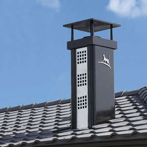 Sortie de toit LUMINANCE en inox noir - Pente 54-63 % - Diam. 230 mm