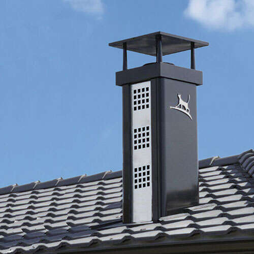 Sortie de toit LUMINANCE en inox noir - Pente 25-39 % - Diam. 200 mm