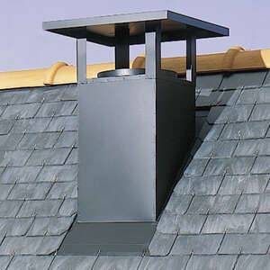 Sortie de toit brique LI en acier noir - Pente 30 % - Diam. 160 mm