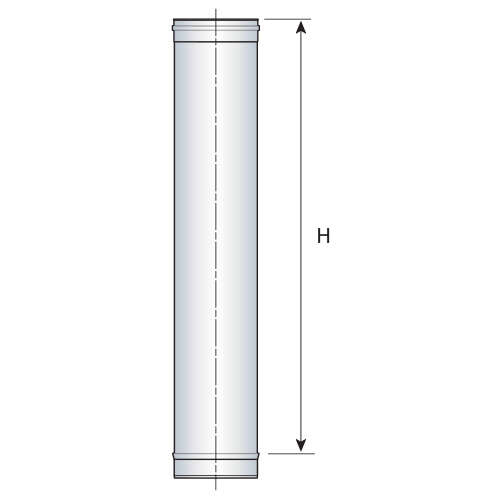 Manchette droite pour appareil de chauffage - Diam. 130 x L. 1000 mm