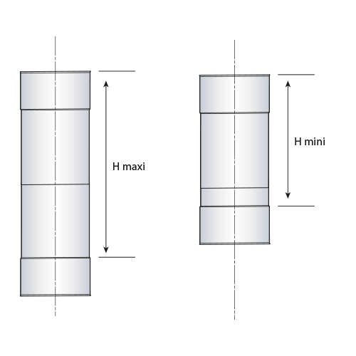 Élément droit réglable soudé pour raccordement sur conduit isolé ou de tubage en inox - Diam. 100 mm - L. 25 à 39 cm