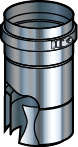 Adaptateur pour poêle à granules en inox - Diam. 80 mm