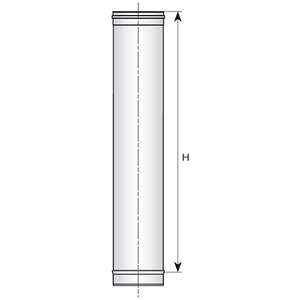 Élément droit pour conduit de cheminée traditionnel vertical - Diam. 100 x L. 100 cm