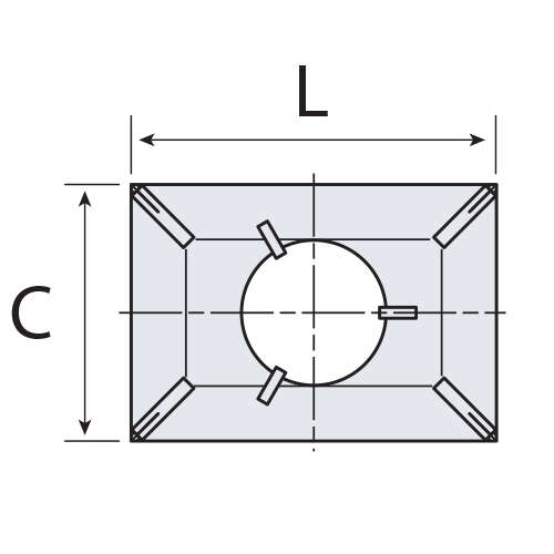 Plaque supérieure d'étanchéité rectangle pour la ventilation intérieure du conduit de cheminée en inox non peint - Diam. 80 mm