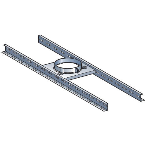 Support sur plancher INOX-GALVA pour conduit en inox galvanisé - Diam. 150 mm