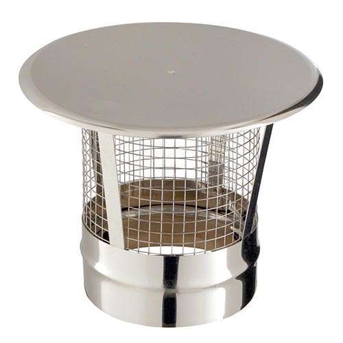 Chapeau pare-pluie anti-oiseaux CPOI 200 SLCD en inox non peint CONDENSOR - Diam. 200 mm