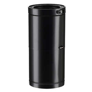 Élément droit réglable THERMINOX ZI haute température en inox noir mat - Diam. 150 x L. 35/45 cm