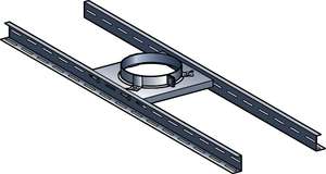 Support plancher THERMINOX 150TZ pour conduit en inox noir mat - Diam. 150 mm