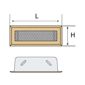 Grille pour ventilation en inox galvanisé noir L. 155 x l. 45 mm