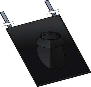 Solin ardoise en inox noir DUALIS E.I. - Pente 30-45 % - Diam. 150 mm