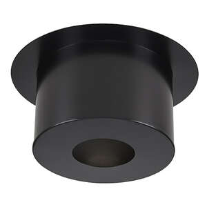 Plaque de finition plafond ronde pour le conduit de cheminée émaillé en inox galvanisé noir - Diam. 180 x H. 120 mm