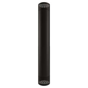 Habillage ventilé pour raccordement en acier émaillé noir mat - Diam. 150 x H. 950 mm