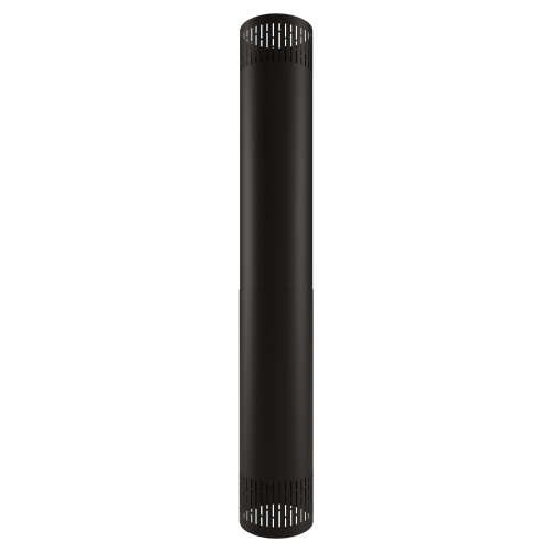 Habillage ventilé pour raccordement en acier émaillé noir mat - Diam. 150 x H. 950 mm