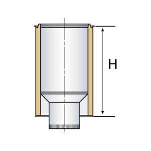Élément droit de finition pour jonction entre conduit de cheminée et raccordement plafond noir mat - Diam. 180 mm
