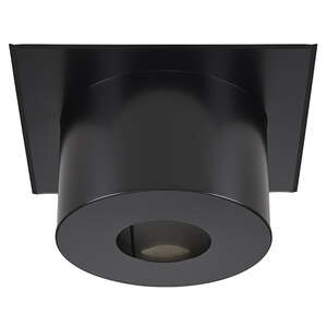 Plaque de finition plafond carrée pour le conduit de cheminée émaillé en inox galvanisé noir mat - Diam. 150 x H. 220 mm