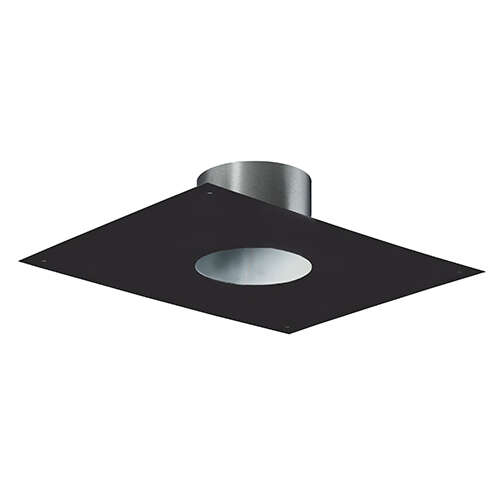 Plaque de finition tubage en acier émaillé noir mat - Diam. 150 x L. 300 x l. 400 mm