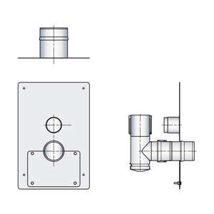 Kit de raccord carré pour flexible - Diam. 80 mm