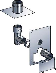 Kit de raccord carré pour flexible - Diam. 80 mm