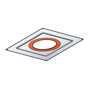 Plaque de distance sécurité étanche pour plafond rampant en inox galvanisé PDSER120150 - Pente 81-120 % - Diam. 150 mm